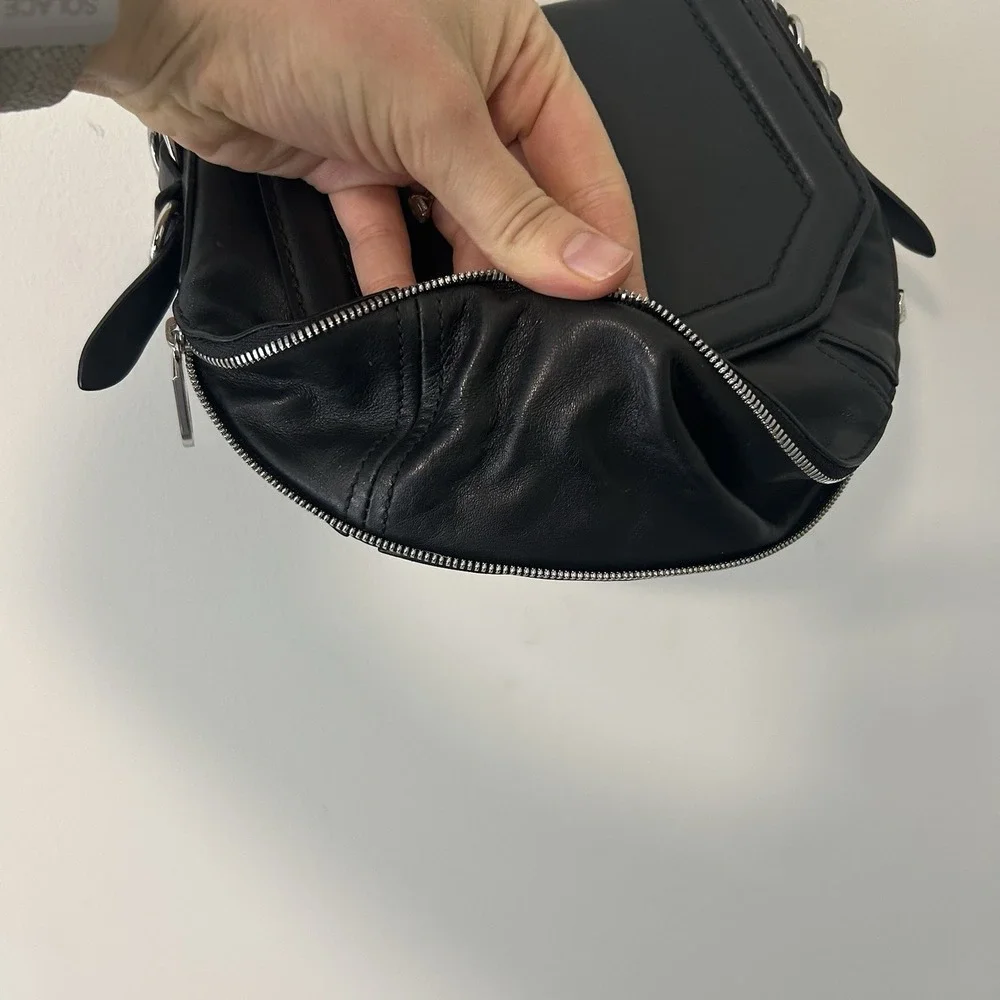 Rag & Bone Bradbury Flap Mini-Hobo Black Leather Purse